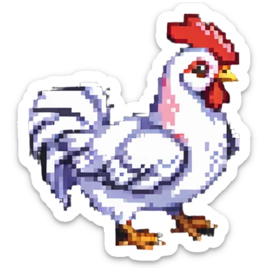 chicken jockey small character riding a chicken sticker
