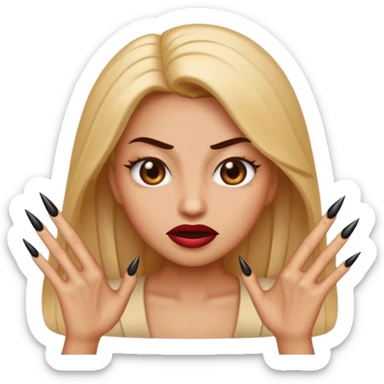 Baddie emoji with nails sticker