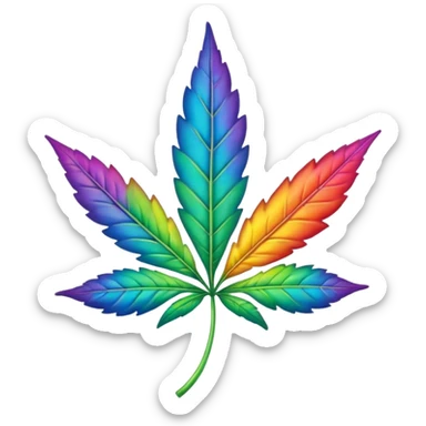 rainbow weed leaf sticker