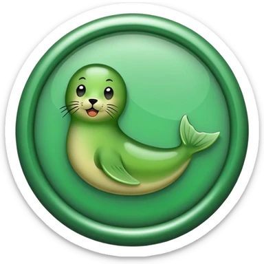a green seal with a tik mark sticker