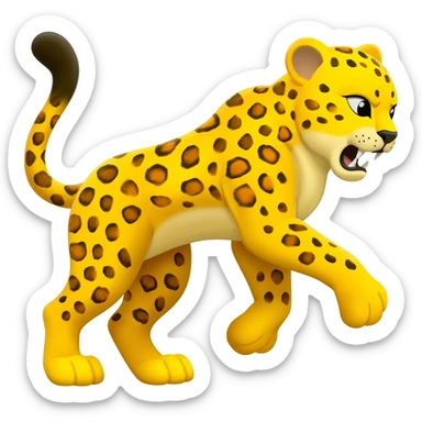a very yellow fierce cheetah sticker