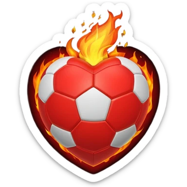 fire heart soccer  sticker