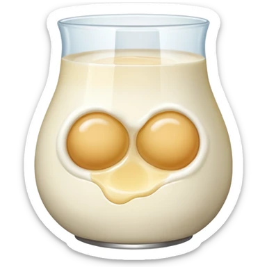 make me iOS style emoji of stomach half filled by milk sticker