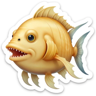 Anglerfish with blonde long wig sticker