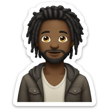 Black boy with beard and dreads sticker