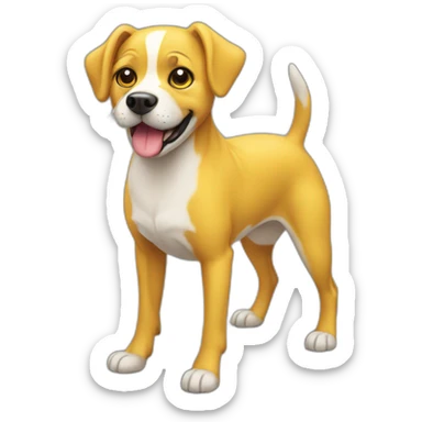 naughty, yellow, dog sticker
