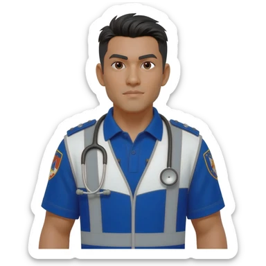 Filipino man paramedic uniform sticker