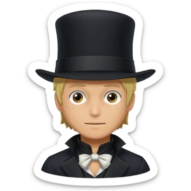 Sabo l'empereur des flammes avec un chapeau haut-de-forme noir  de one piece sticker