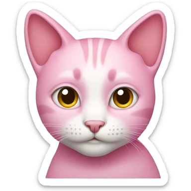a pink cat sticker