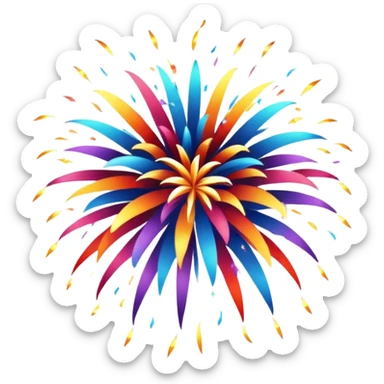 Fireworks explosion backside sticker
