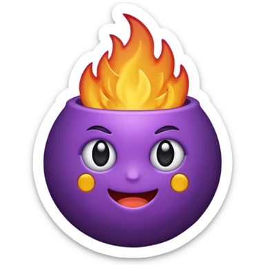 a lua tem que estar dentro do fogo roxo e ser mini sticker