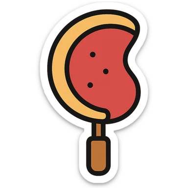 color outline icon of picanha steak on a stick sticker