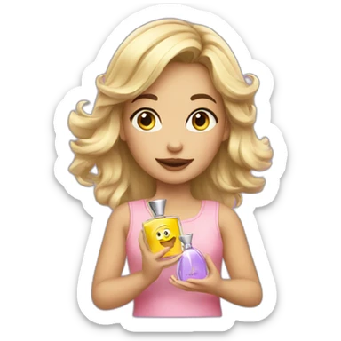 Girl with perfume sticker