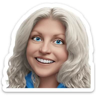 smiling girl with blue eyes sticker