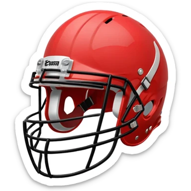 College football player helmet in light red color sticker