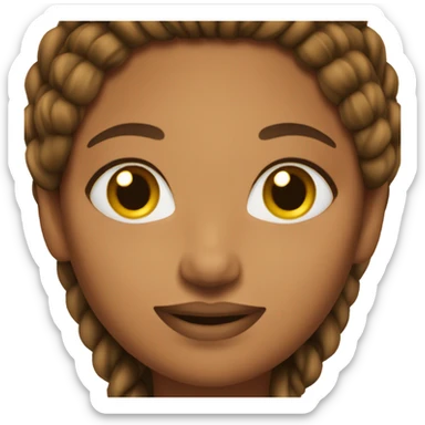 Brownskin woman with braids showing off her curvy body sticker