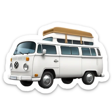 white VW Bay Window bus sticker