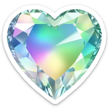 Heart shaped 56-carat iridescent diamond sticker