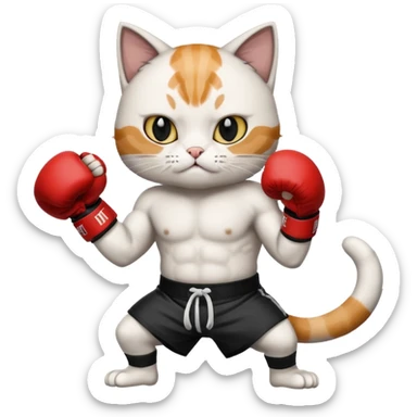 cat doing MMA fighting
 sticker