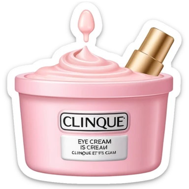 Light pink small Clinique tub with eye cream sticker