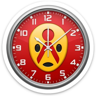 reloj con simbolo de interrogacion en color rojo sticker