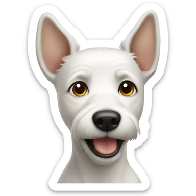 white terrier with longer upright ears sticker