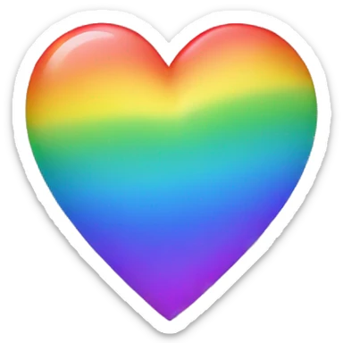 rainbow heart sticker