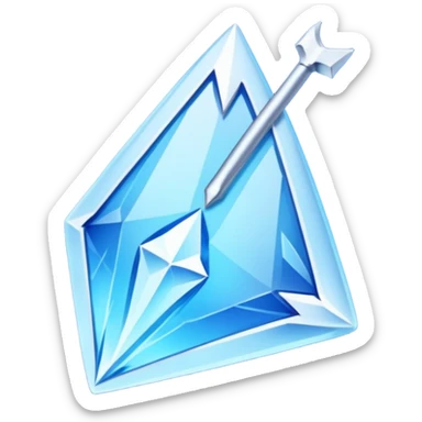 A white tick in a blue shard sticker