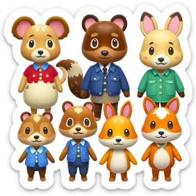 animal crossing characters sticker