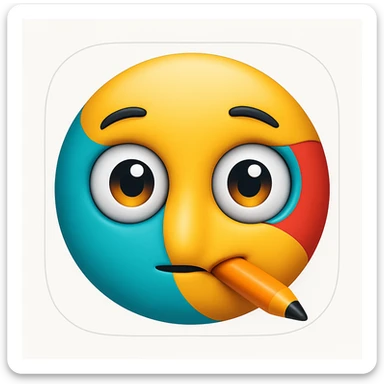 Add a rounded app icon border to the emoji, keeping the Snipes app logo style clear and central. The style should maintain the original emoji look with a clean and simple rounded border around it. sticker