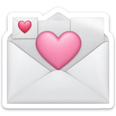 A close-up photograph of a simple white paper envelope sealed with a small, pink heart, natural lighting sticker