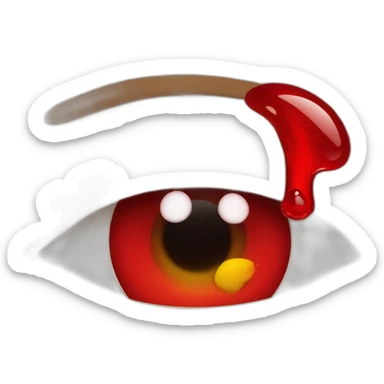 red liquid coming from one eye of a man sticker