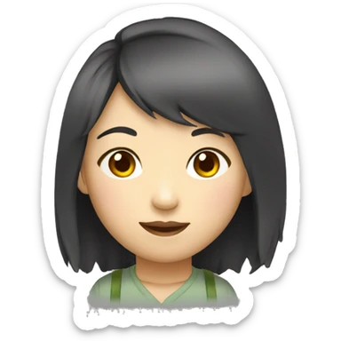 young asian girl art school student sticker