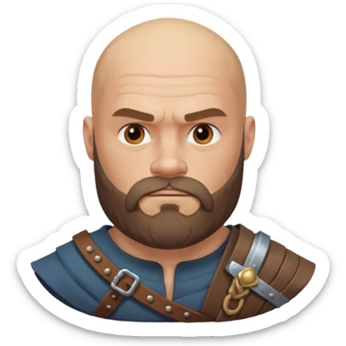 bearded Vikings with bald  with bulky body sticker