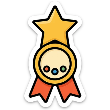 vector icon of a gold top performer award with colorful gems, elegant and minimalist flat design, award badge style, 2D flat vector, trending icon look, soft shadows, no text, isolated on white, commercial use sticker