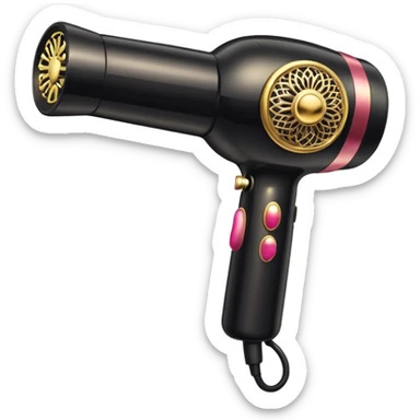 black blow dryer covered in jewelry sticker