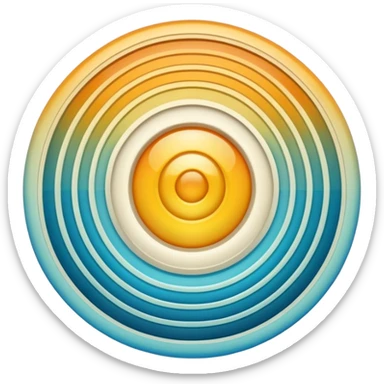 iOS-style 3D emoji: concentric curved sound waves radiating outward from a central point, with smooth glossy shading and soft light reflections sticker