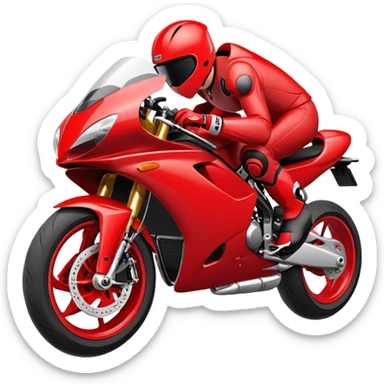 red sports bike doing wheelie  sticker