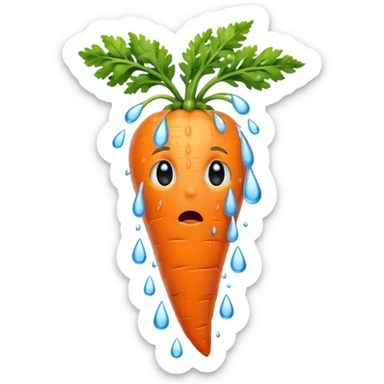 A crying carrot sticker
