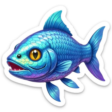 cat fish being fished sticker