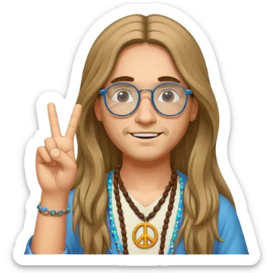 Hippie with glasses sticker