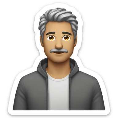 hombre mayor pelo corto gris  sticker