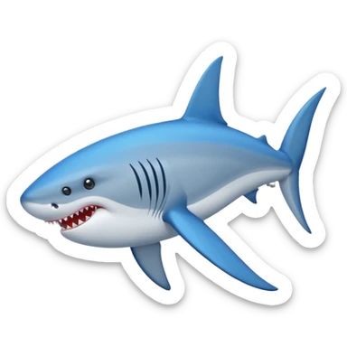 As haz un tiburón con piernas y tenis azules sticker