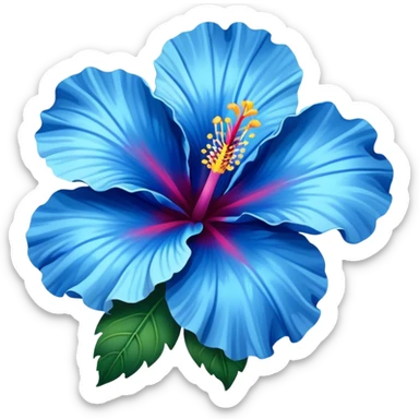 blue hibiscus flower  sticker