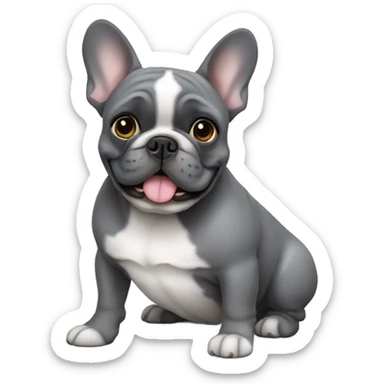 grey french bulldog sticker