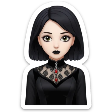 Adelaide Victoria Kane in black goth dress sticker
