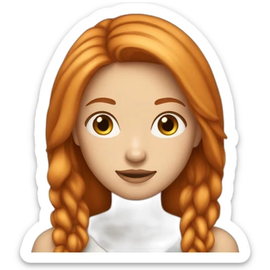 pretty-woman-with-long straigh ginger hair and asian eyes sticker