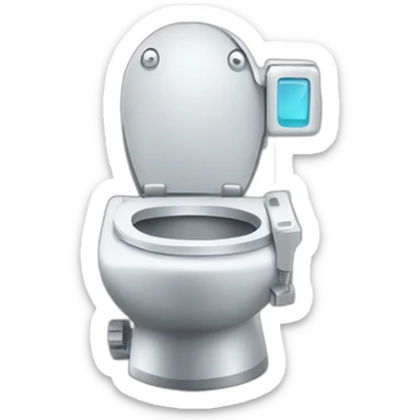 Un robot au toilette sticker