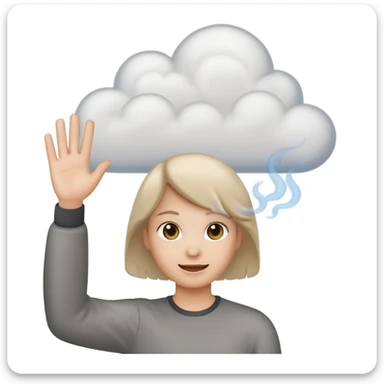 create an emoji with the emojis 👋🏻💨 with an expression like i don't care  sticker