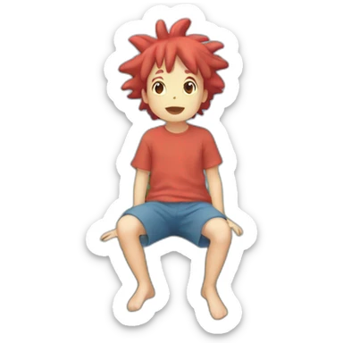 Ponyo on the Cliff by the Sea sticker
